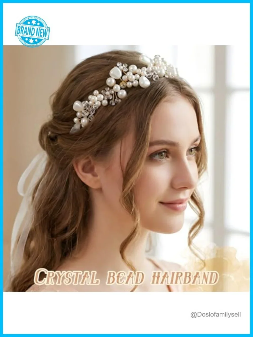 Irregular Pearl Flower Girl Headpiece Wedding Hair Accessory Handmade Rhinestone